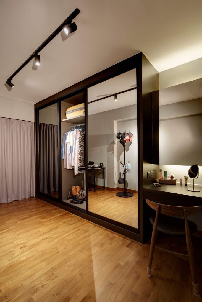 Modern cupboard with mirrors