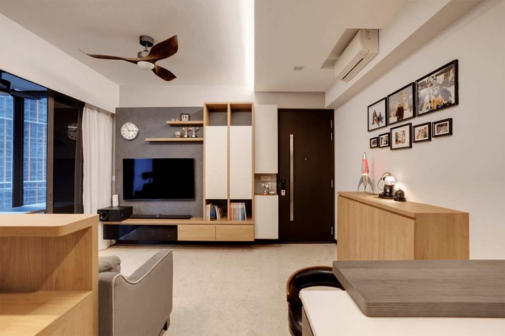 Living room design in dramatic contrasts