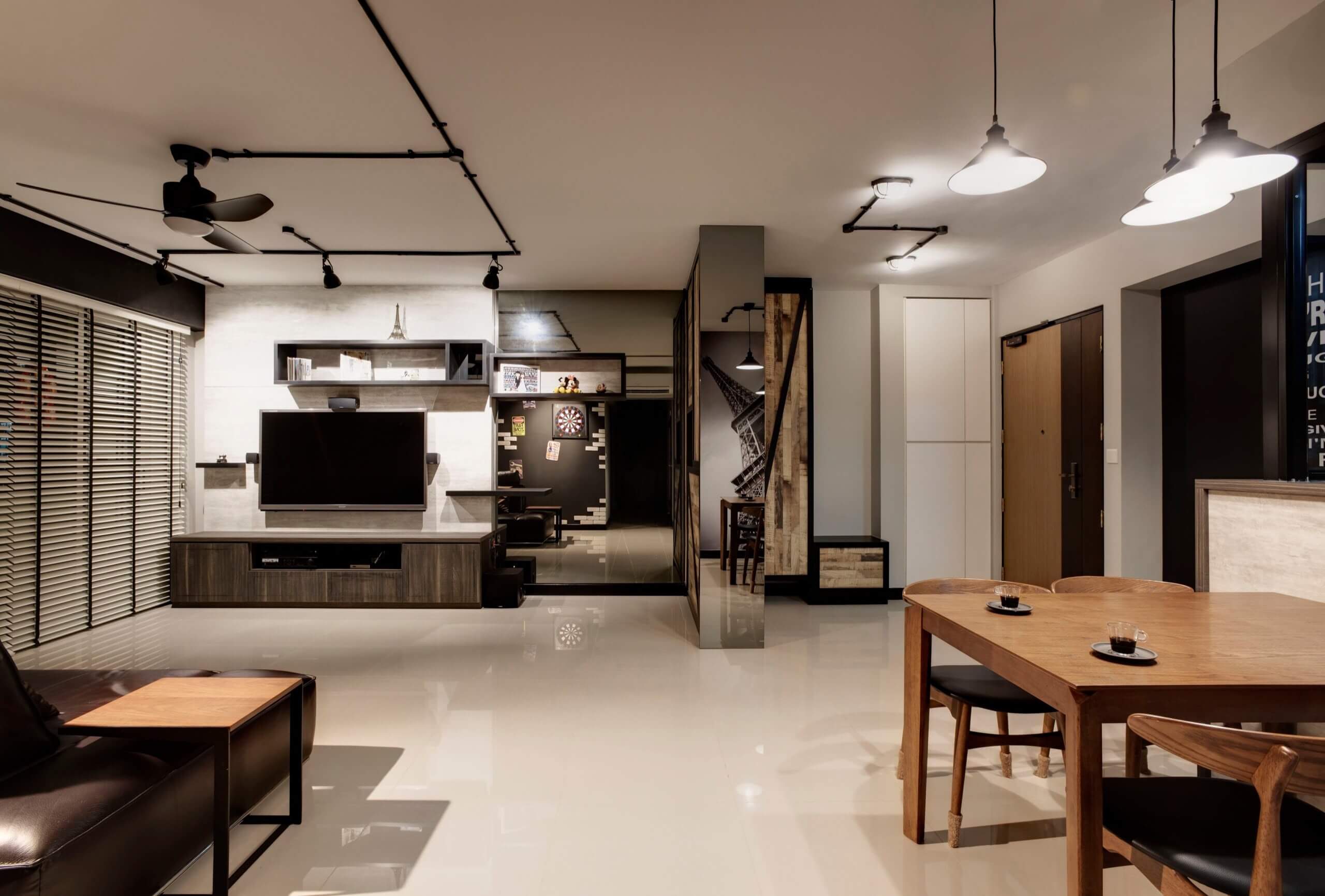 Industrial designed living room