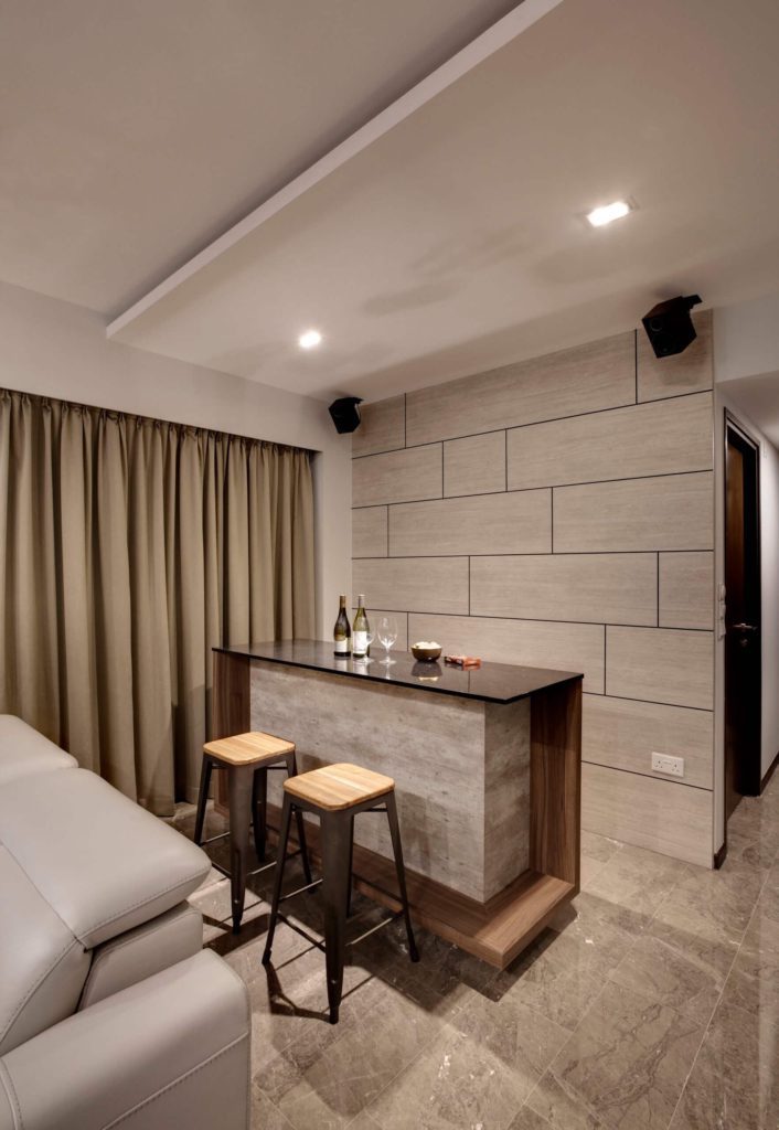 Cosy bar area in the living room