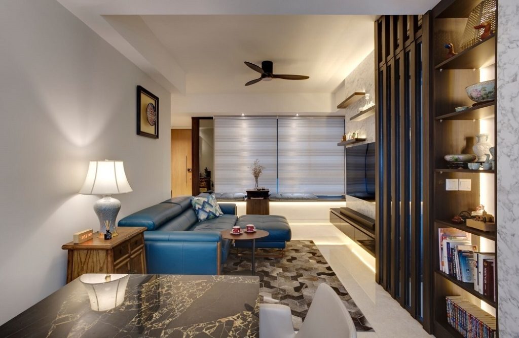 Living Room at St. Patrick Rd., Singapore Swiss interior