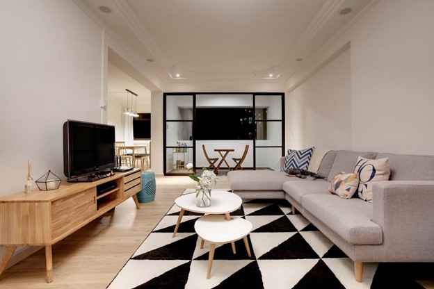 Scandinavian black and white Living Room