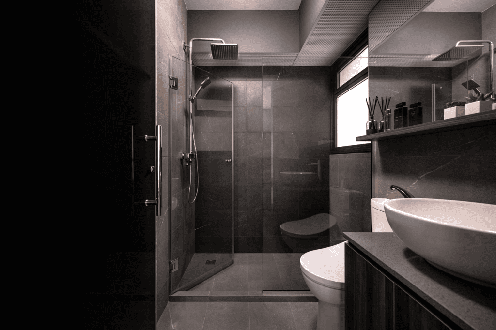Stylish black bathroom