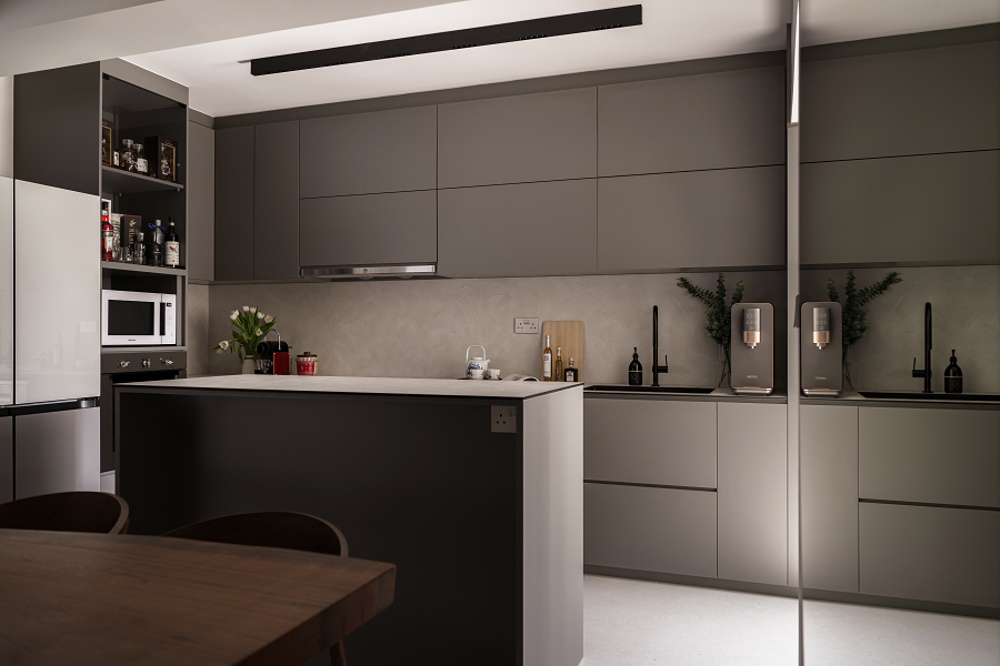 Elegant kitchen in grey hues
