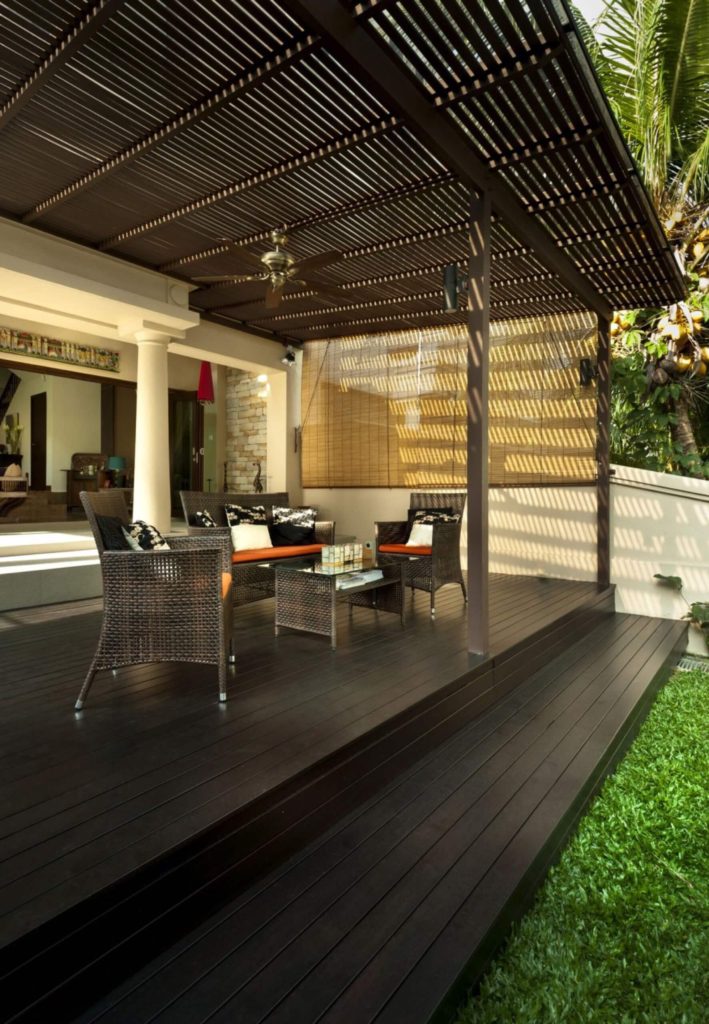 Open resort-style sitting area in landed property