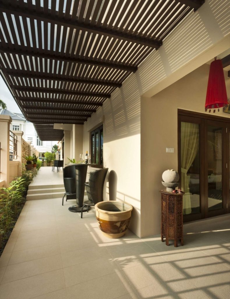 Open resort-style sitting area in landed property