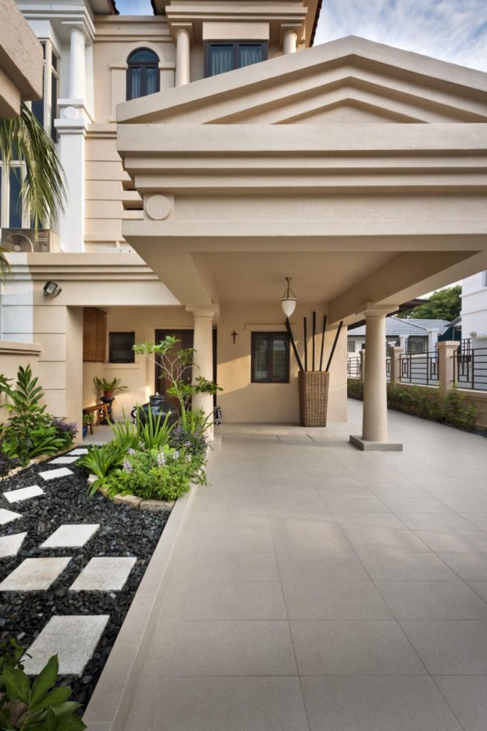 Entrance outside view of a landed home