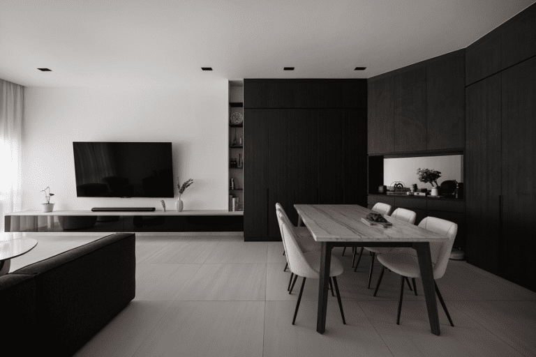 "Condo Design – BLACK MODERN LUXE @ KIM YAM RD- 1"