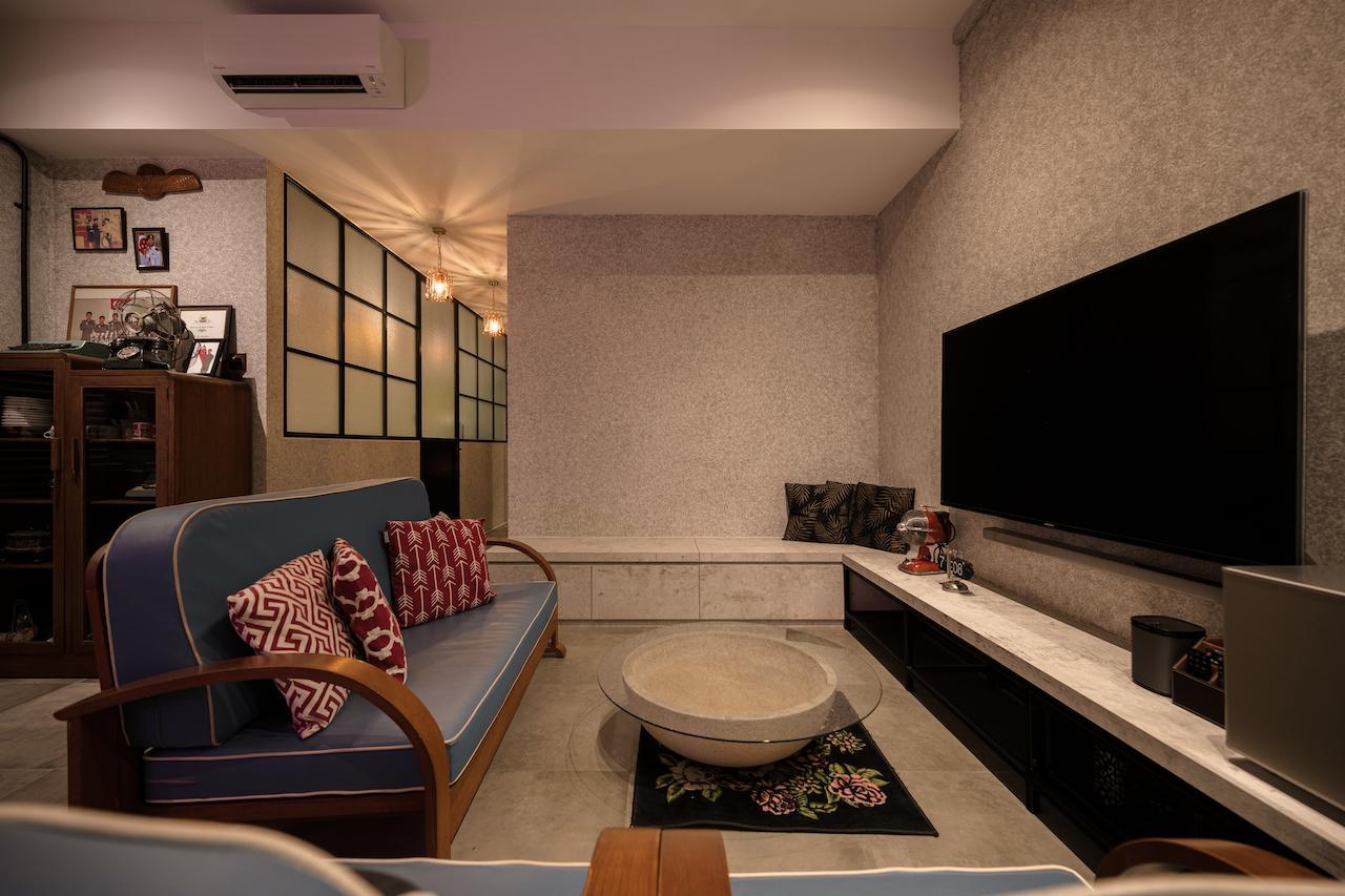 combination of modern vintage living room design